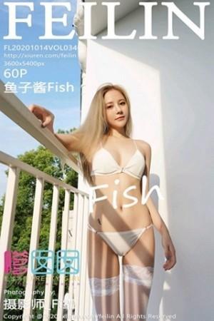鱼子酱Fish私房性感白色内衣配蕾丝袜完美绝美写真