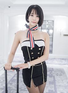 [IMISS爱蜜社] 美女模特蓝夏Akasha黑丝美腿空姐制服性感写真 VOL.461