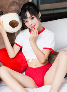 [Toutiao头条女神] 可爱女孩周熙妍床抱大熊耍暧昧系列私房写真