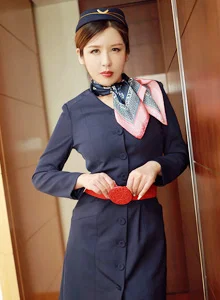 [MFStar模范学院] 美女模特Isabelle贵贵 - 黑色空乘职业制服性感写真 VOL.437