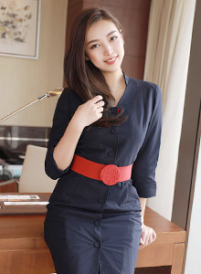 [MFStar模范学院] 新人模特郑颖姗 - 黑丝空乘制服系列性感写真 Vol.404