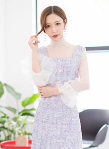 [IMiss爱蜜社] 甜美新人小琳 - 镂空印花裙内衣系列首套写真 Vol.233