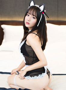 [YouMi尤蜜荟] 邻家妹子思淇Sukiiii - 网袜+女仆制服系列写真 Vol.009