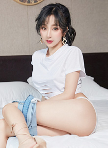 [YouMi尤蜜] 美女嫩模李纤纤 - 半截衬衣+牛仔短裤诱人写真 Vol.204