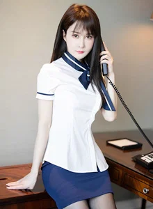 [MyGirl美媛馆] 美女模特蔡文钰Abby - 白衬衫+黑丝吊袜系列写真 Vol.505