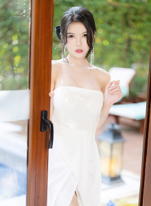 [美媛馆MyGirl] Vol.625 新人模特媛媛酱belle - 白色长裙+泳池场景珠三角旅拍